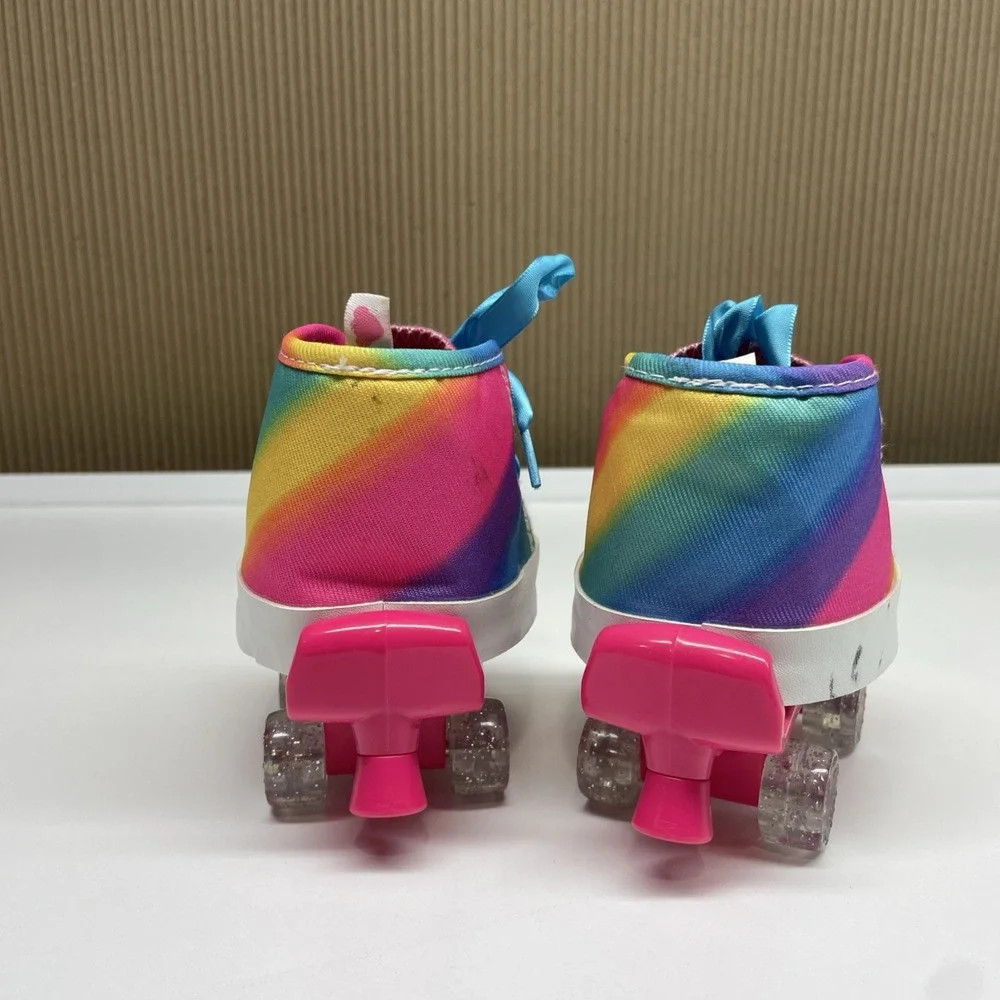 Build A Bear Shoes BABW High Top Rainbow Sneakers With Blue Laces